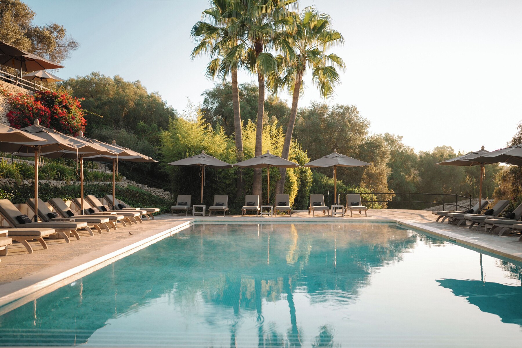 Indoor pool, pool umbrellas, sun loungers