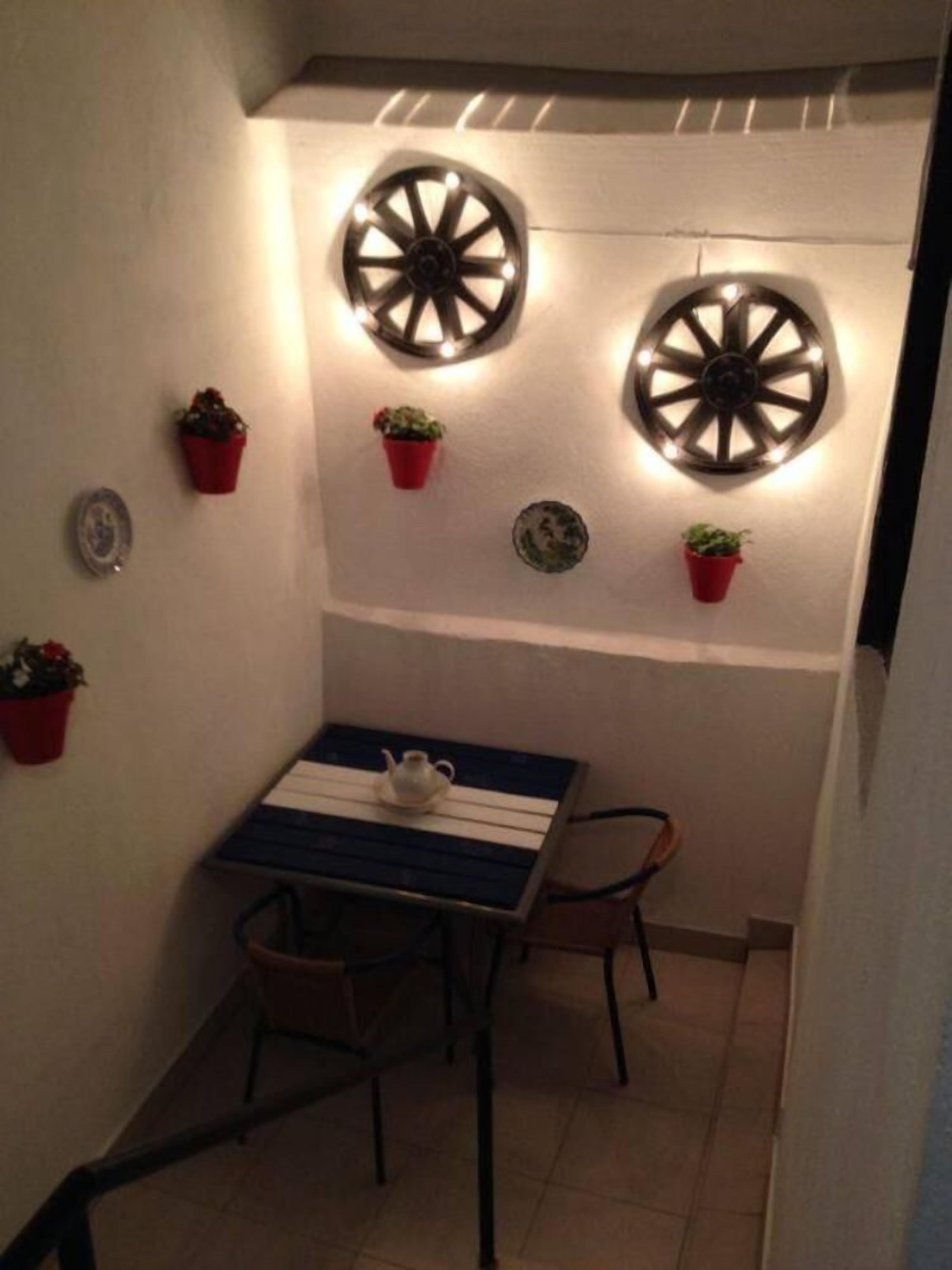Patio at night