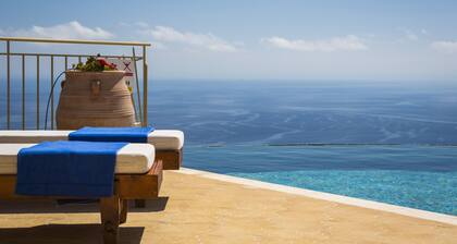 Villa Lemoni, Old Skala, beheizten Infinity-Pool, Spa Jets, WLAN, Outdoor-Küche