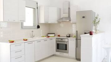 Fridge, oven, dishwasher, coffee/tea maker