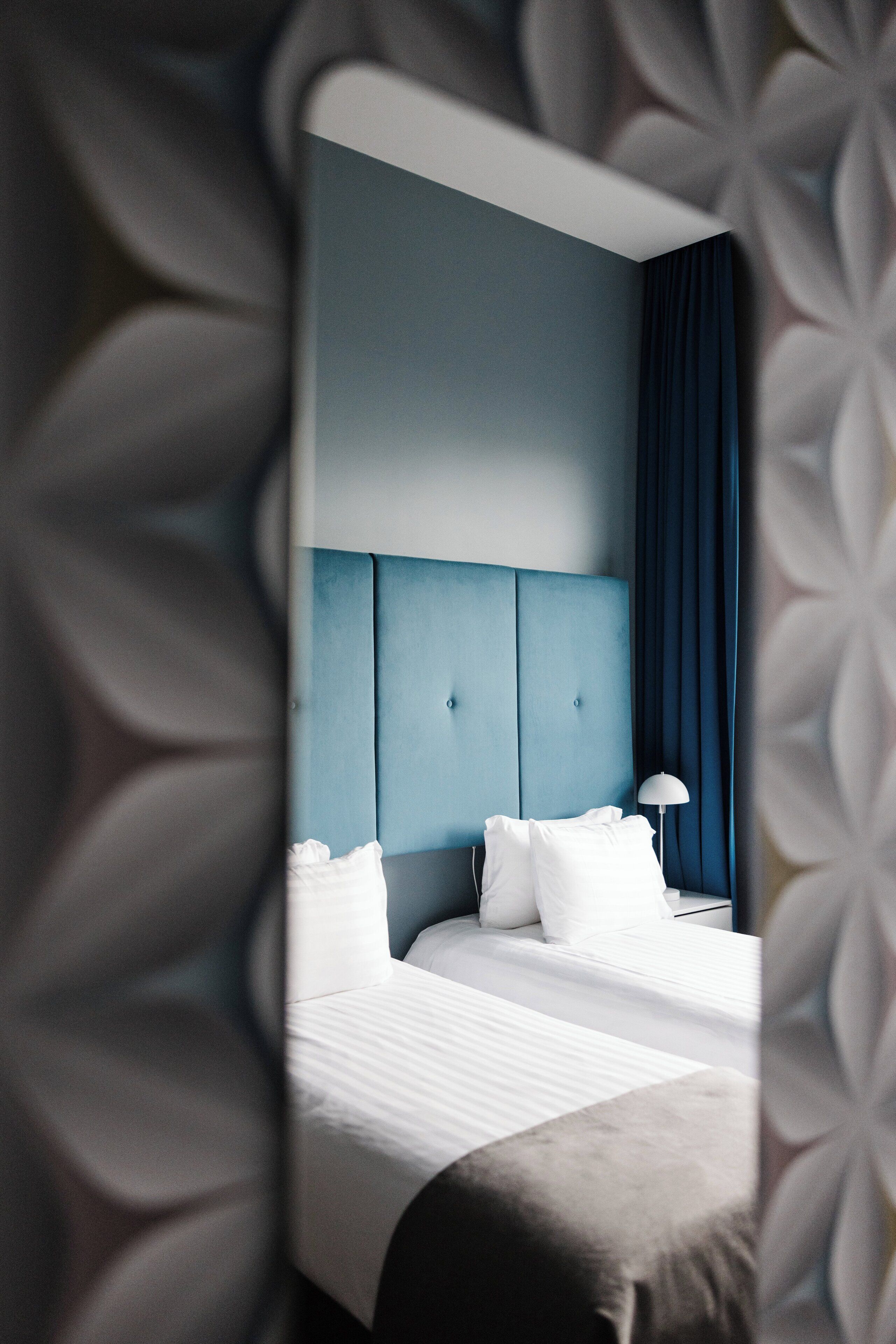 hypo-allergenic bedding, blackout curtains, soundproofing