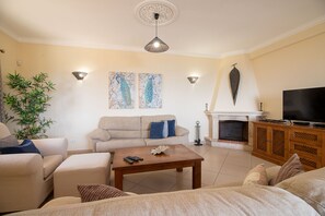 Télévision, cheminée