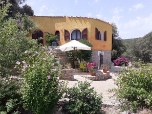 Outdoor dining - Enchanting Country Villa in a Lush Valley with Animals, Pool, Outdoor Jacuzzi  (Rena Majore)
