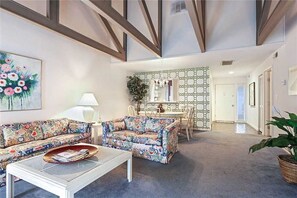 Condo, Multiple Beds, Patio | Living room | TV - Queens Grant 763 - Two Bedroom Condo (Hilton Head Island)