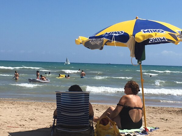 Beach nearby, sun-loungers