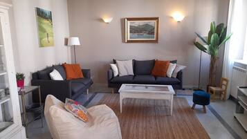 TV, lettore DVD, libri