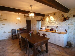 Dining - A stunning 1800 Castle near Carcassonne, Mirepoix. Large pool with diving board. (Pech-Luna)