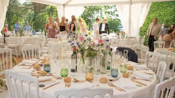 Outdoor banquet area