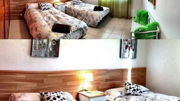 4 slaapkamers, een strijkplank/strijkijzer, wifi, beddengoed