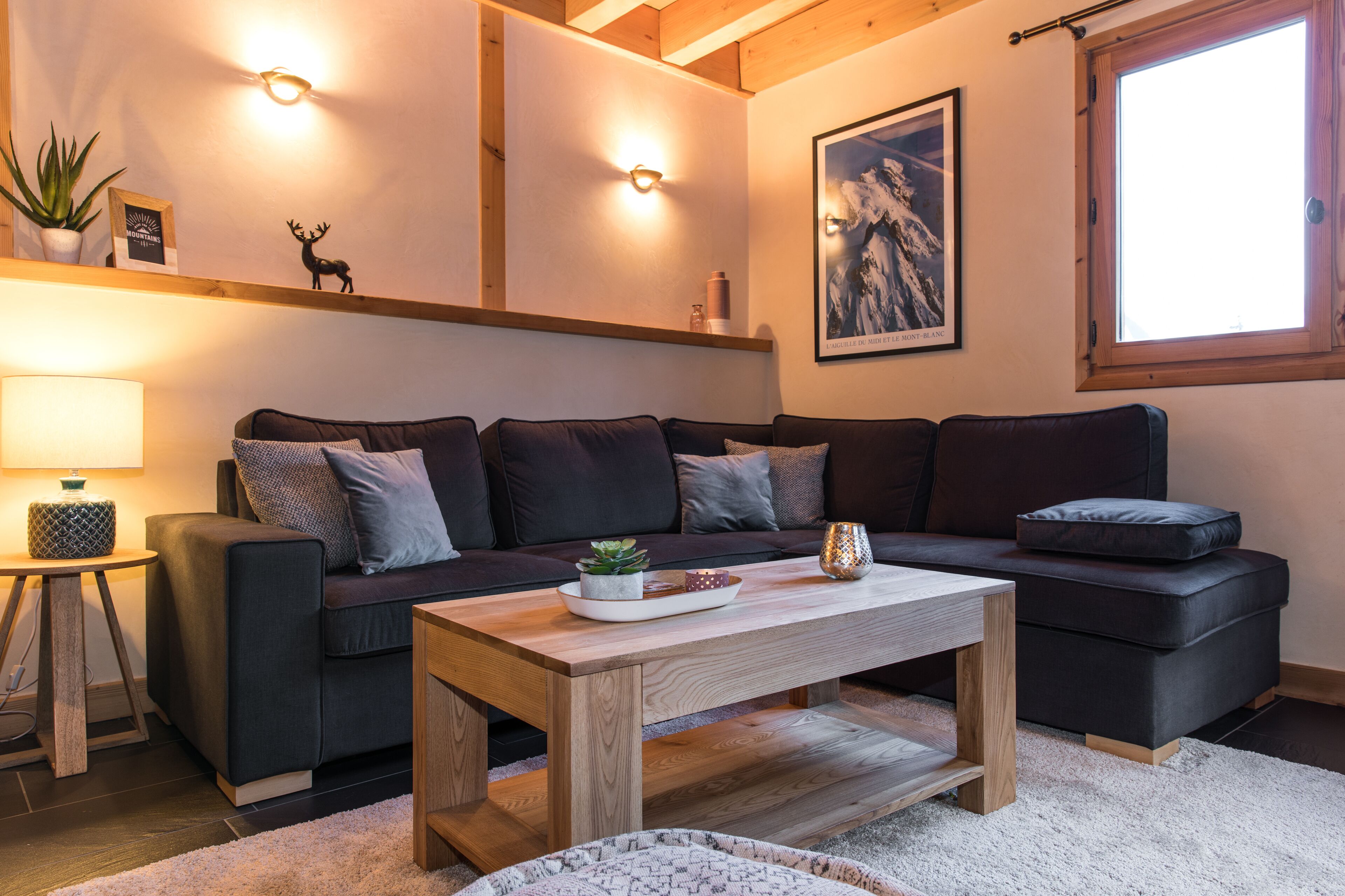 Smart TV, fireplace, video games, DVD player