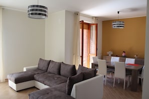 Smart TV, DVD player, books, video library