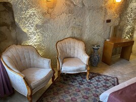 Habitación Business | Zona de estar | Una televisión, una pantalla de ordenador