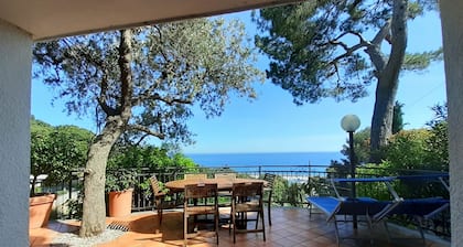 Encantadora villa frente al mar rodeada por el tranquilo bosque de pinos de Andora