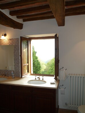Ensemble douche/baignoire, sèche-cheveux, bidet, serviettes fournies
