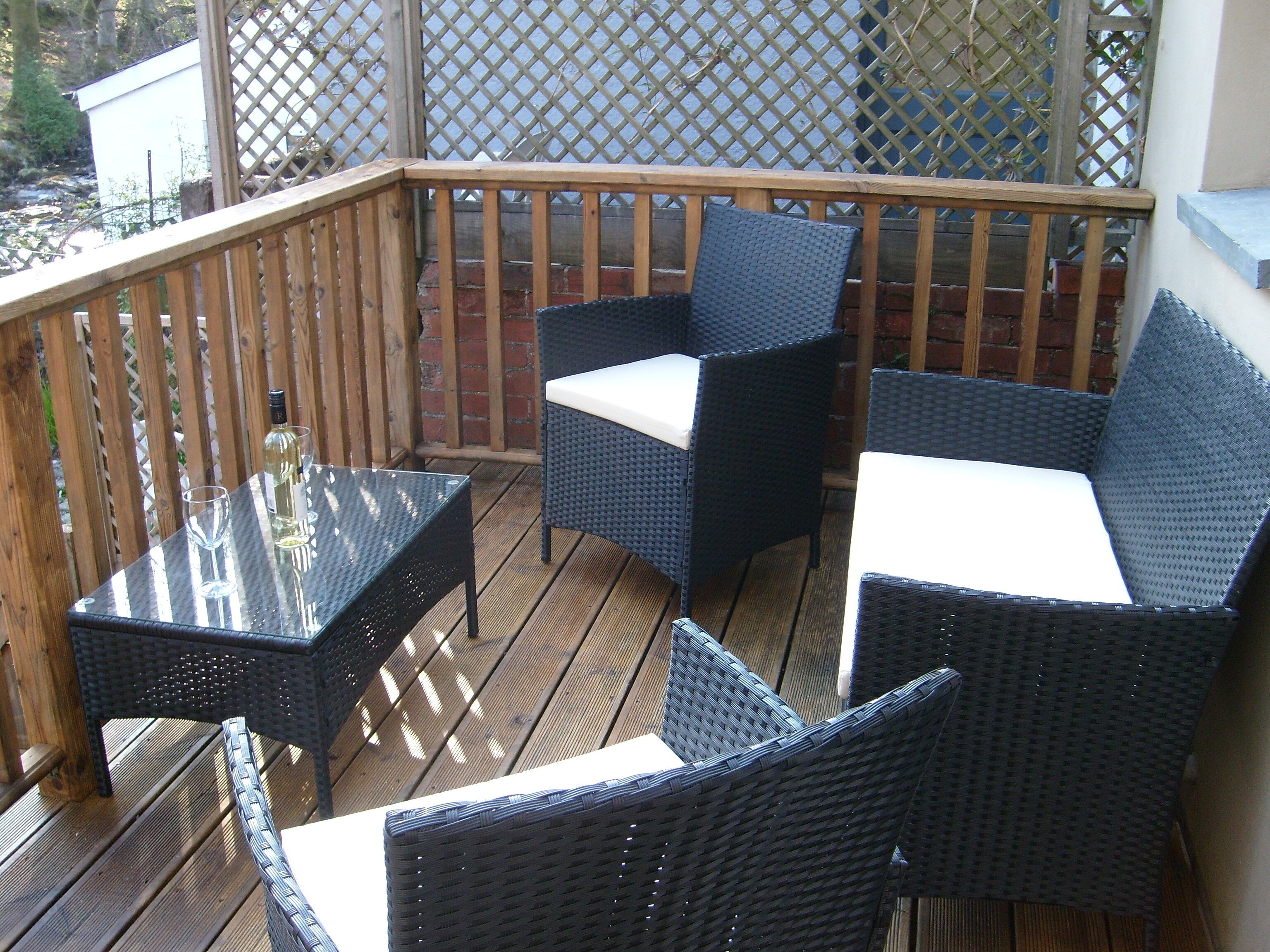 Sunny terrace overlooking the river