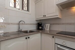 Fridge, microwave, oven, toaster