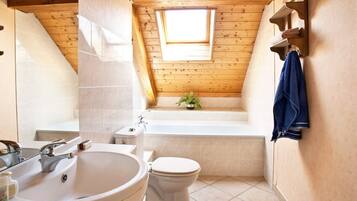 Bathtub, hair dryer