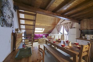 Dining - Beautiful duplex apartment in a chalet with shared sauna, 300m from the slopes  (Les Avanchers-Valmorel)