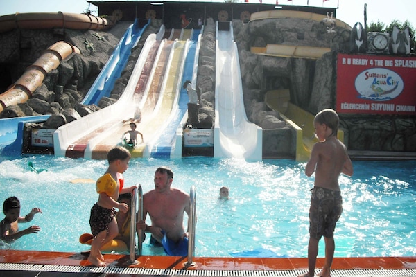 Calis Beach water slide park, short bus ride from villa