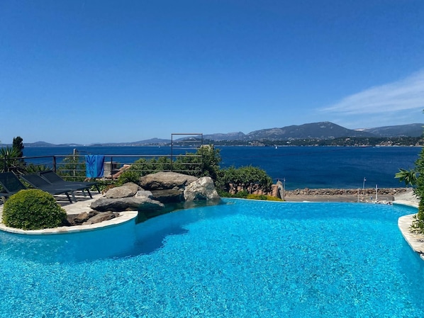 Outdoor pool, a heated pool