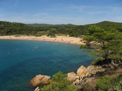 Detached house with a large garden and a huge pool