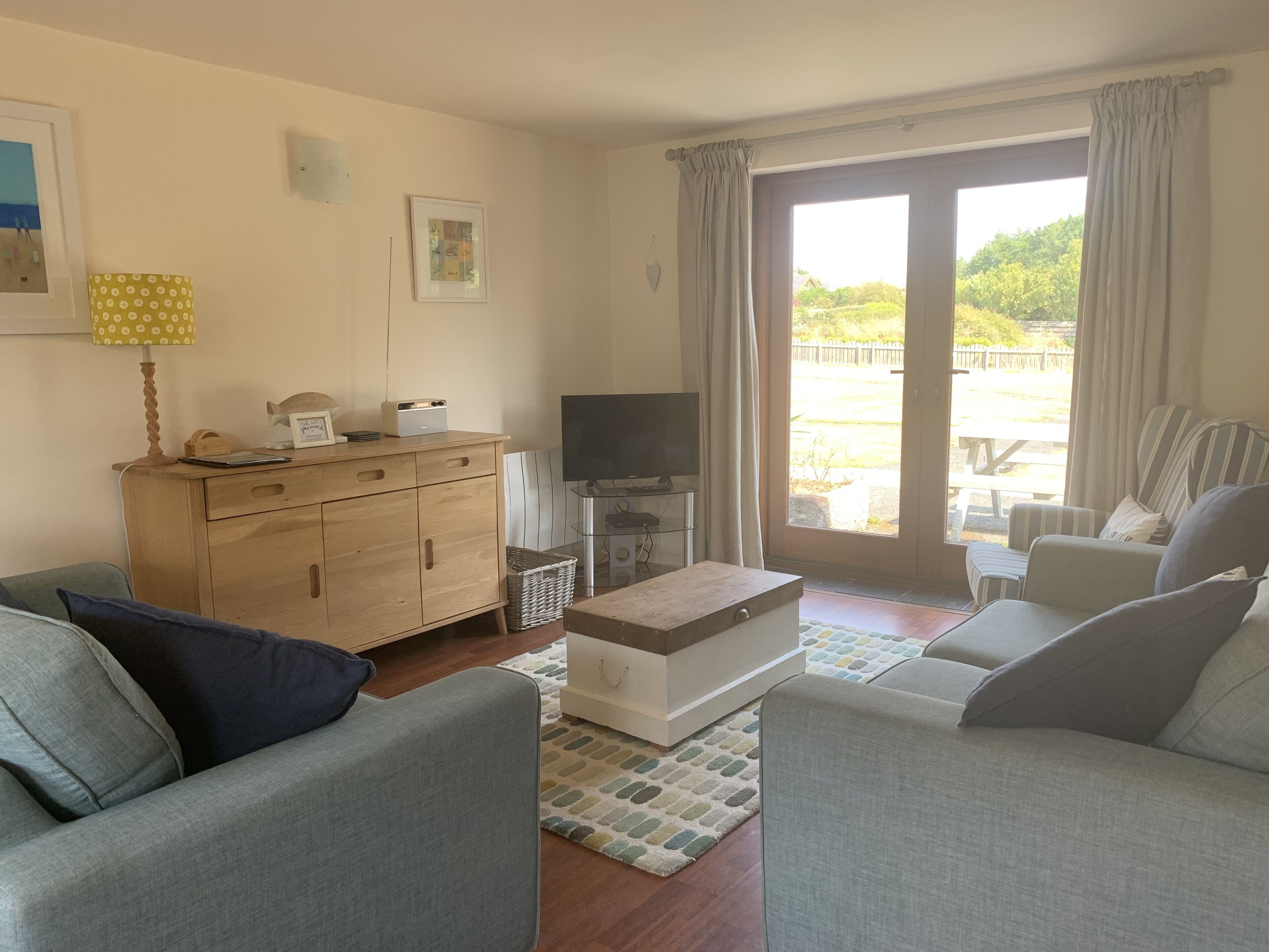 Smart TV, DVD player, books
