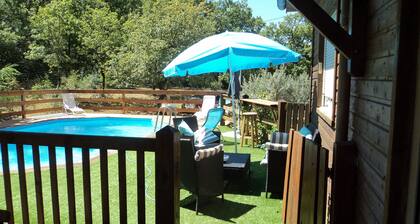 Timber frame house with garden