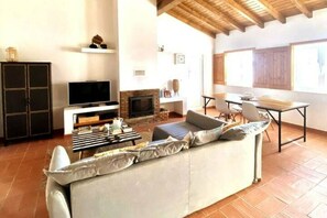 Fernseher, Kamin, Videospiele, Bücher