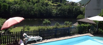 Charming Gite overlooking the river Truyere and the 14th Century bridge.