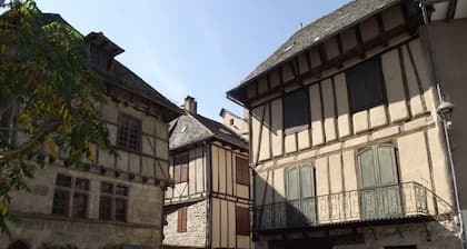 Charming Gite overlooking the river Truyere and the 14th Century bridge.