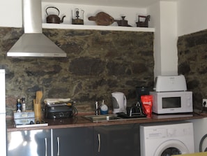 Fridge, microwave, oven, toaster