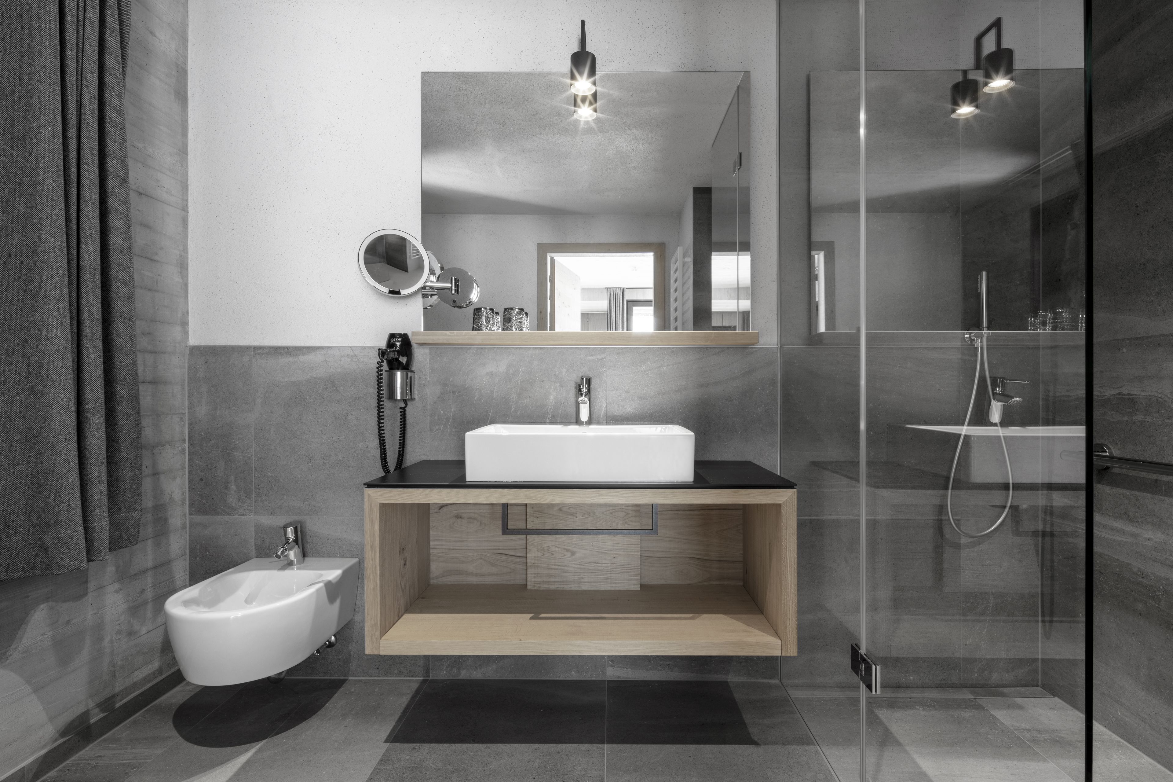 shower, free toiletries, hair dryer, bathrobes