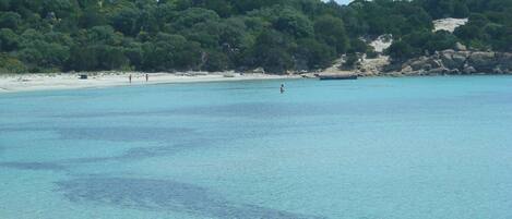 Rannalla, aurinkotuoleja