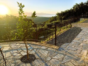 Property grounds - Exclusive villa with stunning mountain, valley and sea views (Platanias)