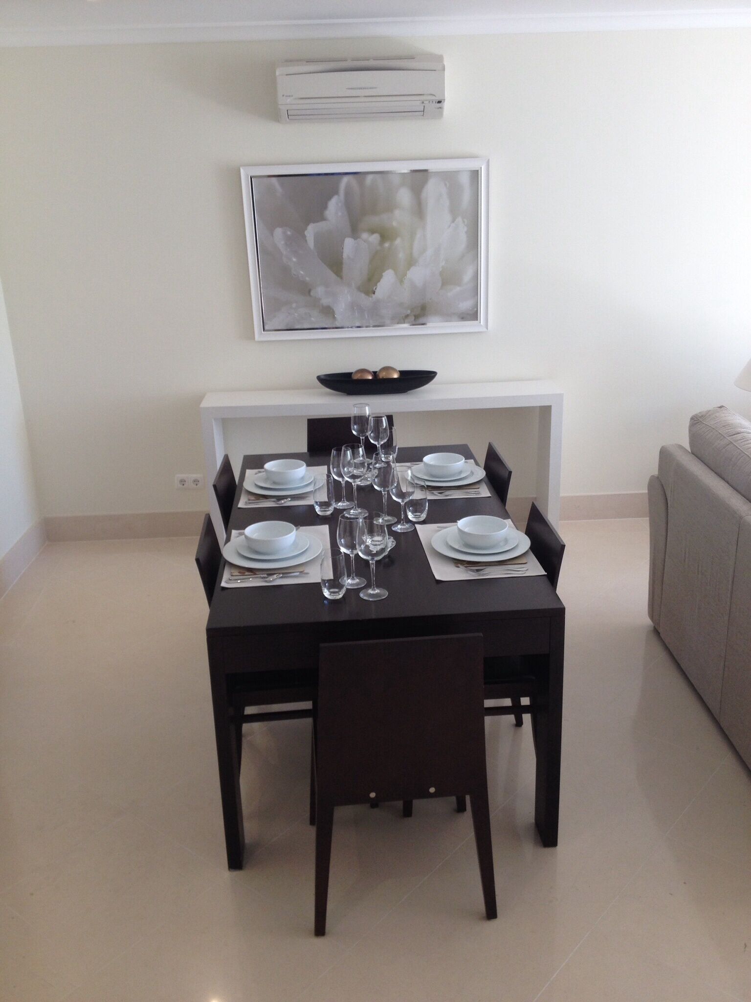 Interior dining area for up to six people