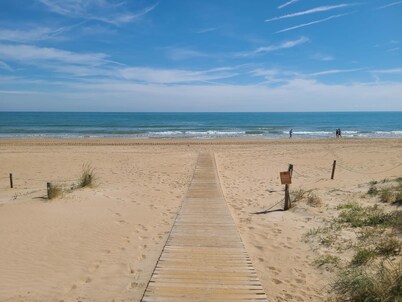 Villa SOL Y MAR on the beach front in Oliva Nova.