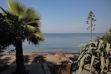 The beach in front of the Villa