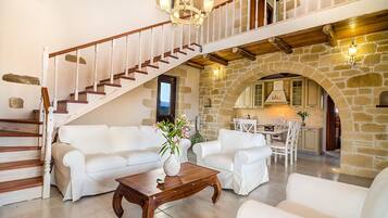 Smart TV, fireplace, DVD player, books