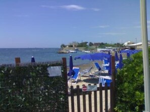 Private beach, sun-loungers