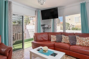 TV, DVD player, books