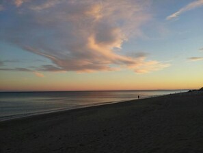 Plage à proximité, chaises longues, serviettes de plage