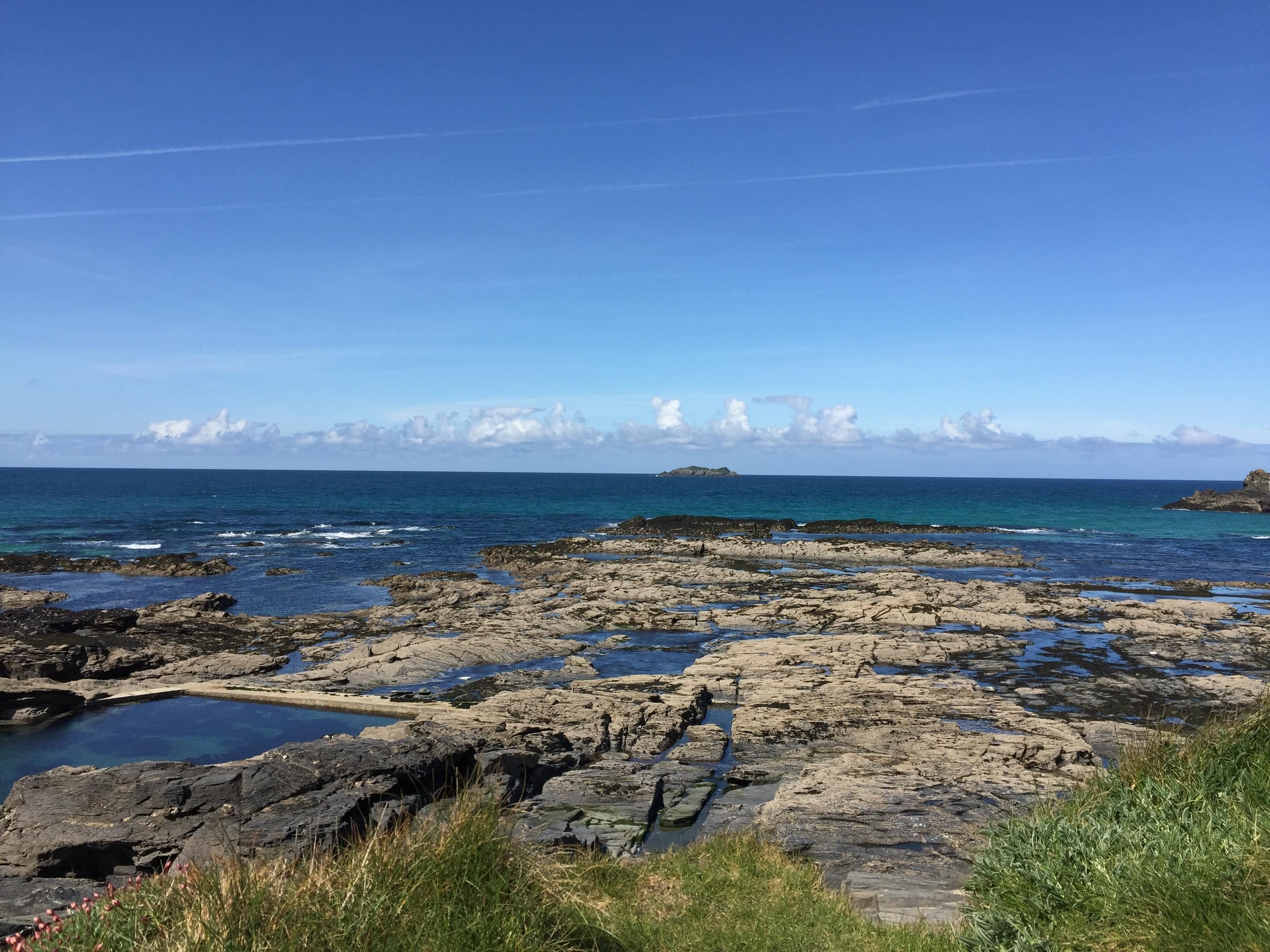 Rocky Beach @ Trevone showing natural swimming pool