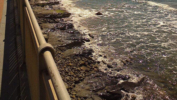 A coastal walkway with a rocky shoreline and ocean waves. - Sanremo, apartment with parking, air conditioning, near the beaches (Sanremo)