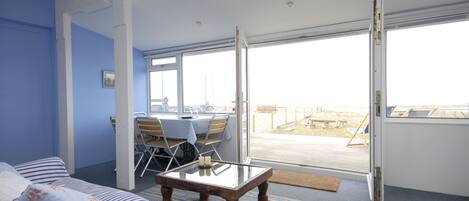 TV, caminetto, lettore DVD, libri