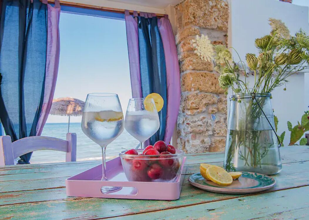 By the sea, a fisherman's house on the Gulf of ancient Tonnara Solanto