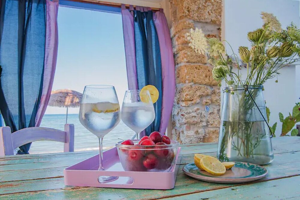 By the sea, a fisherman's house on the Gulf of ancient Tonnara Solanto
