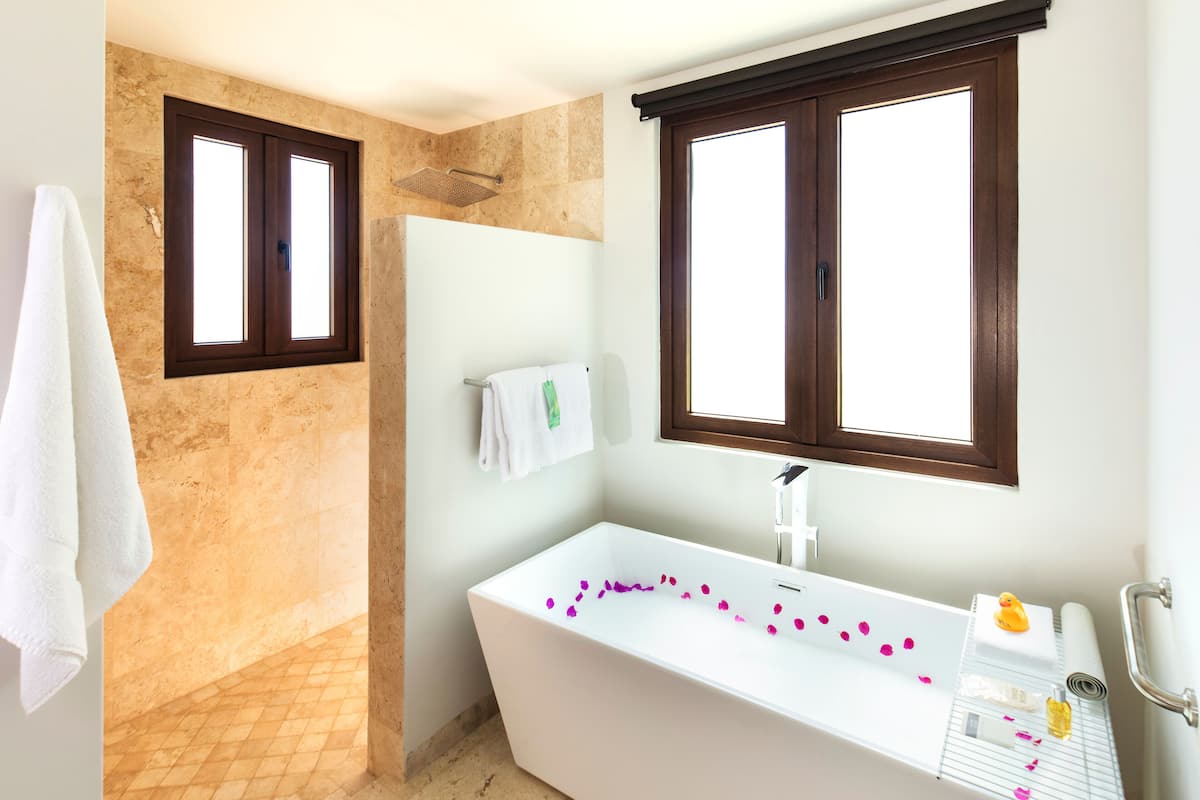 Badewanne und Dusche (separat), Komfortbadewanne, Regendusche