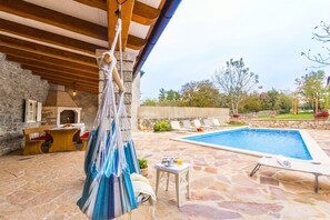Outdoor pool - Charming house in the heart of Istria with private pool (Orbanici)