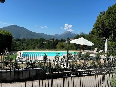 Family Villa in Barga with private pool, expansive terrace with stunning views.
