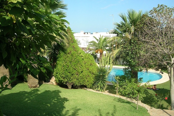 View from our patio to the pool